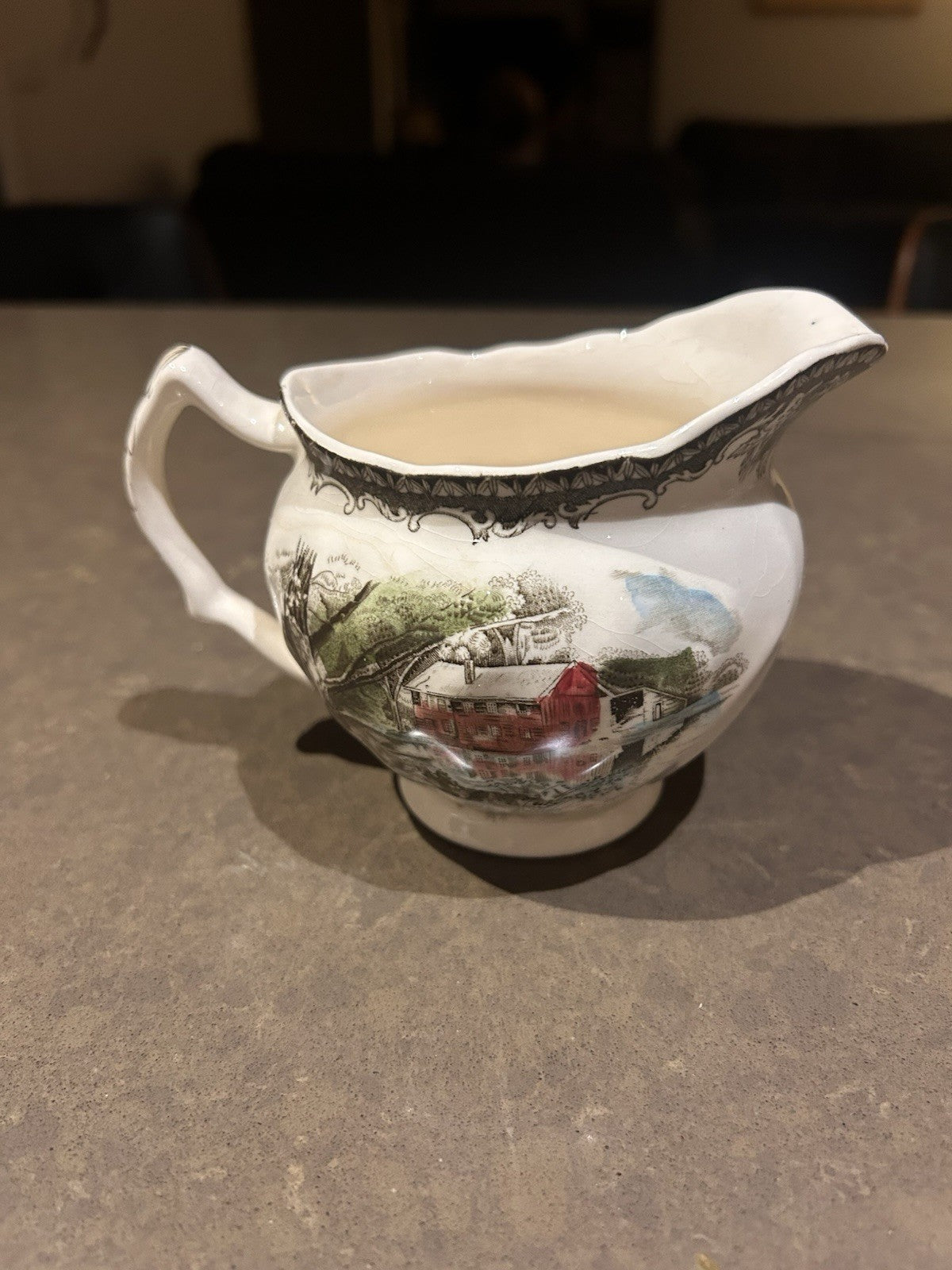 Johnson Bros Friendly Village Old Mill Cream Jug Made in England Vintage