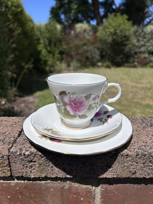 Kingsley Staffordshire England Tea Cup And 2 x Plate Set - Bone China