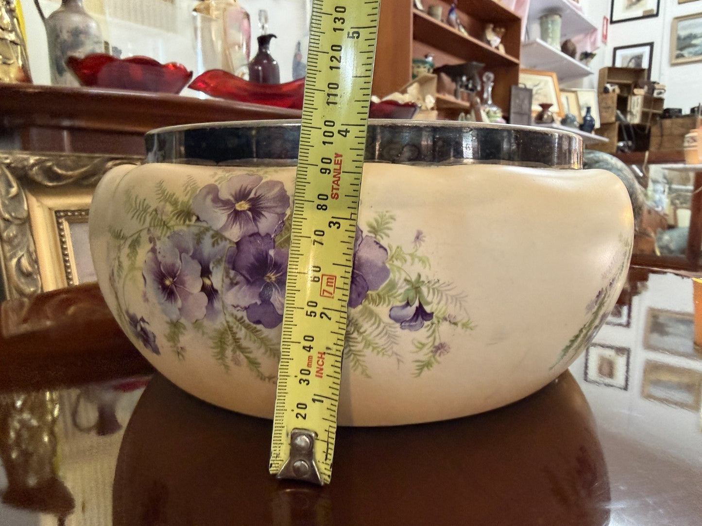Crown Devon Jardiniere C1913-17 Pansy Planter Bowl S.F. & Co England 26cmc