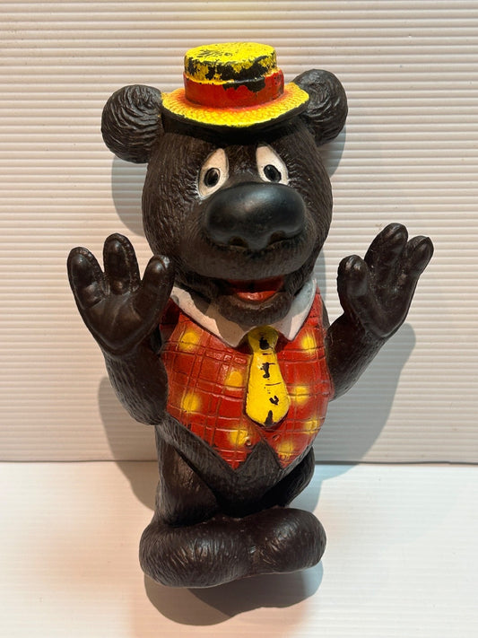 Vintage Humphrey B Bear Rubber Figurine 15cm Red Vest Hat Australian TV Icon