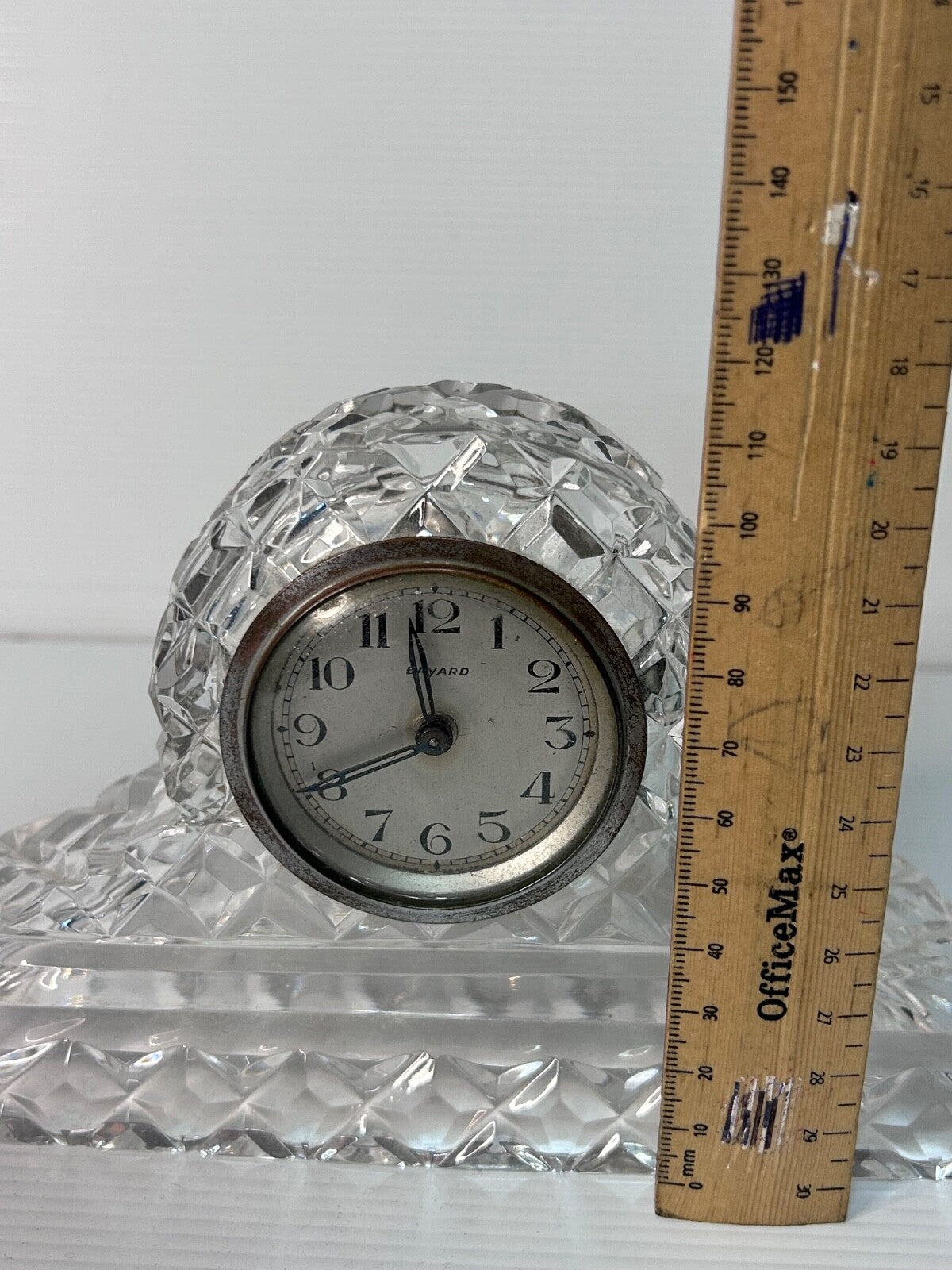 1930s French Art Deco Bayard Crystal Desk Clock – Duverdrey & Bloquel - working