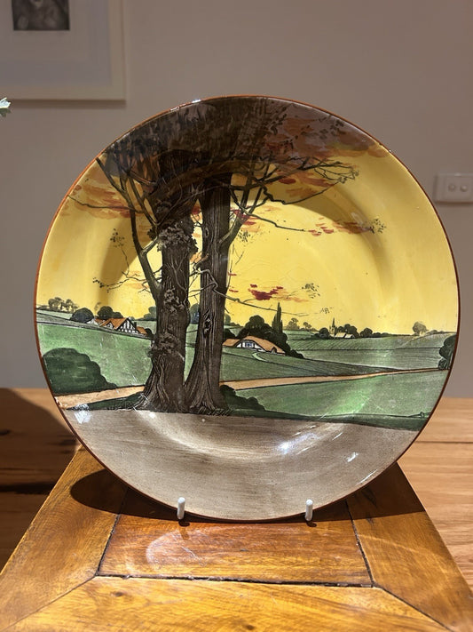 Vintage Antique Royal Doulton Woodland Ware Plate England Village Landscape