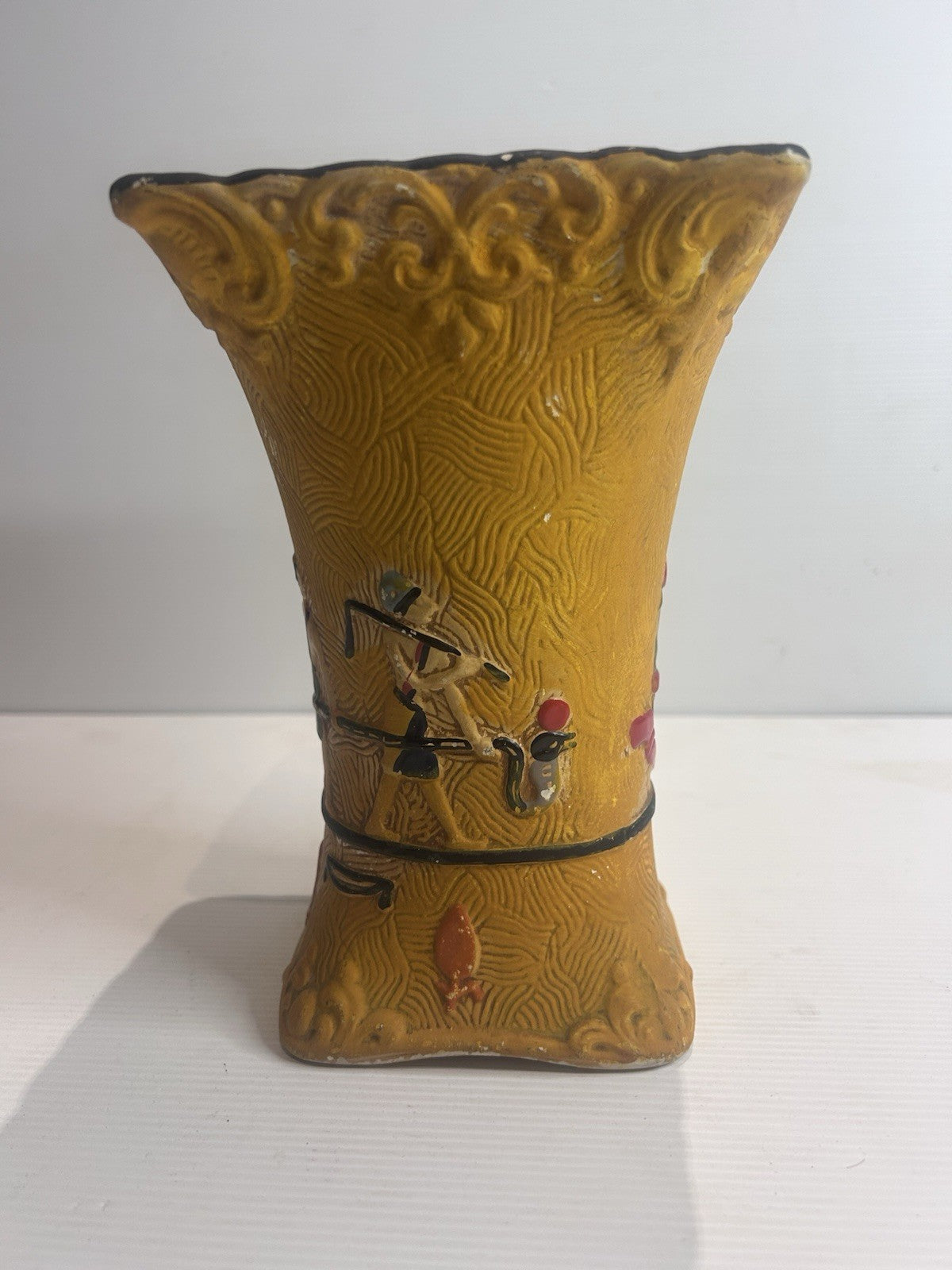1932 SylvaC Style Vase No. 874 Yellow Egyptian Revival Reg 774557 England