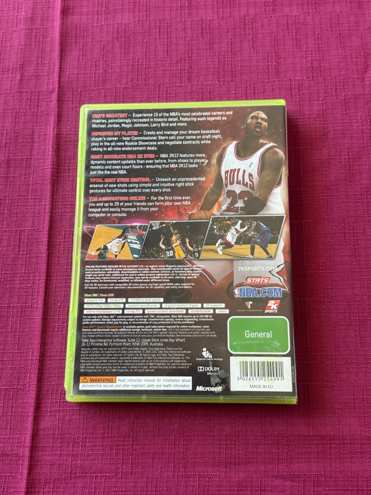 NBA 2K12 Xbox 360 PAL – Michael Jordan Cover – Complete w/ Manual – 2011