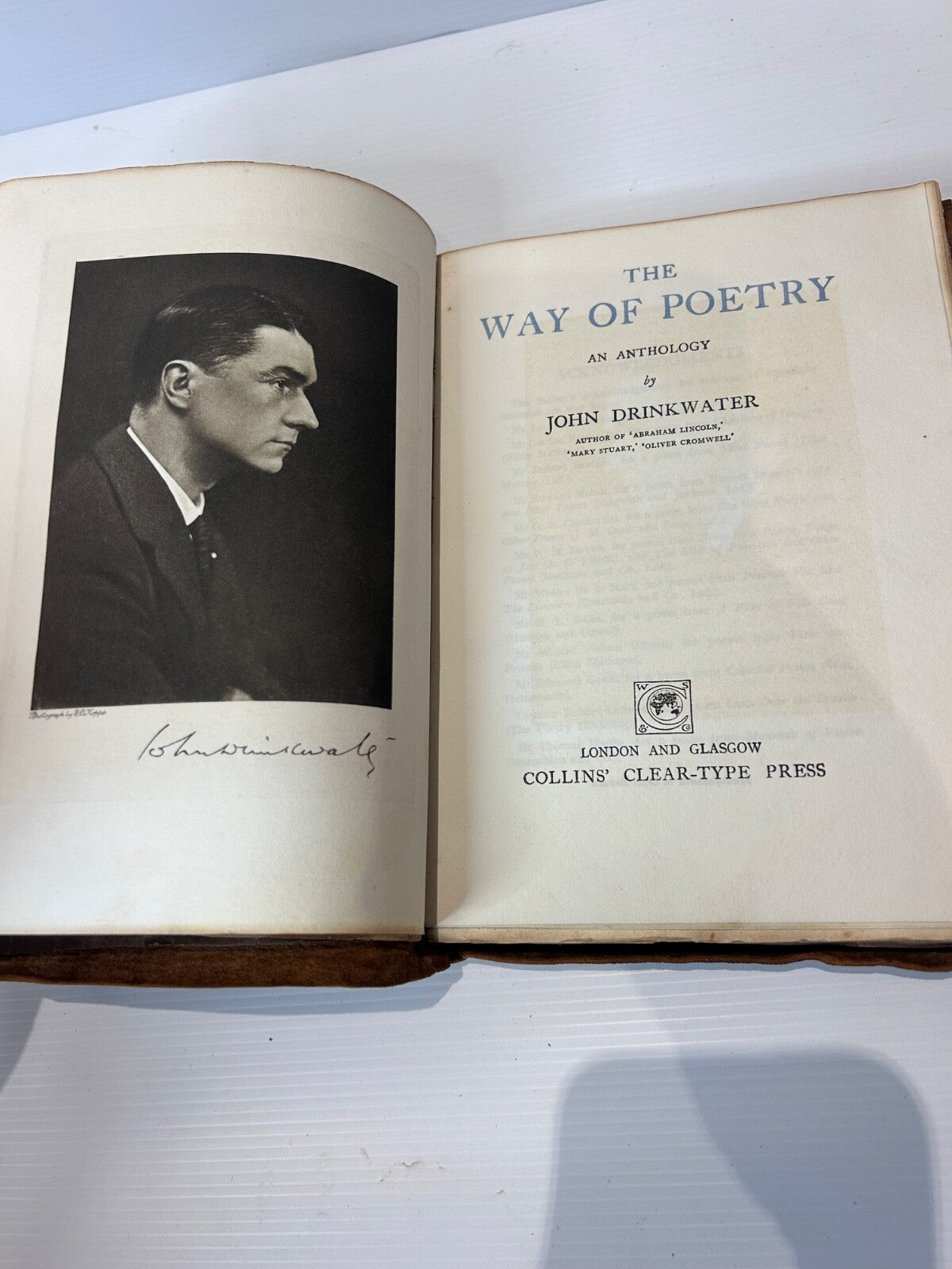 The Way of Poetry John Drinkwater HC c1920s Gift Prize Wagga School