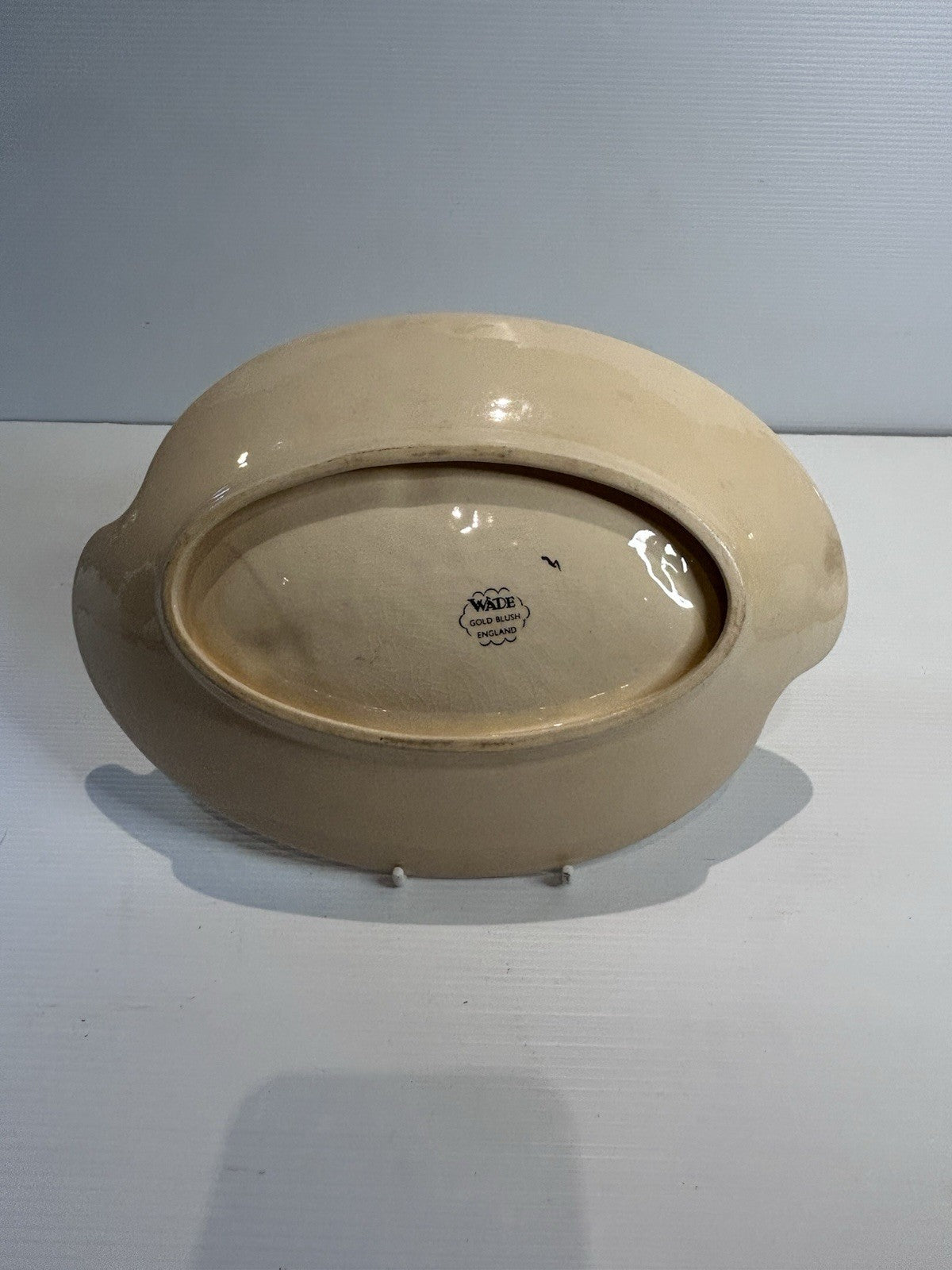Wade Gold Blush Handpainted Oval Dish Approx 25cm Vintage Art Pottery