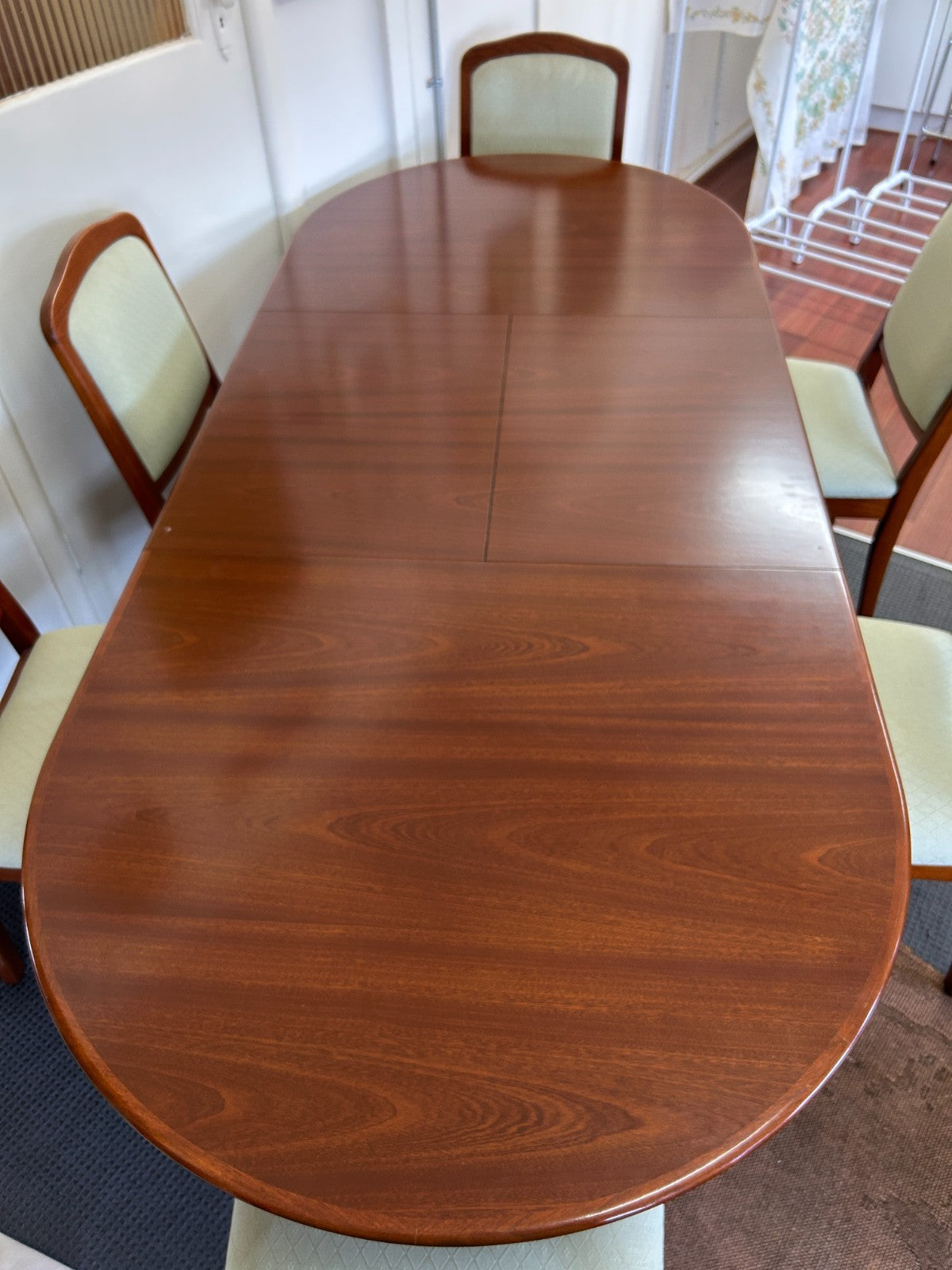 Noblett SA Mahogony Oval Extendable Dining Table  and 6 Chairs