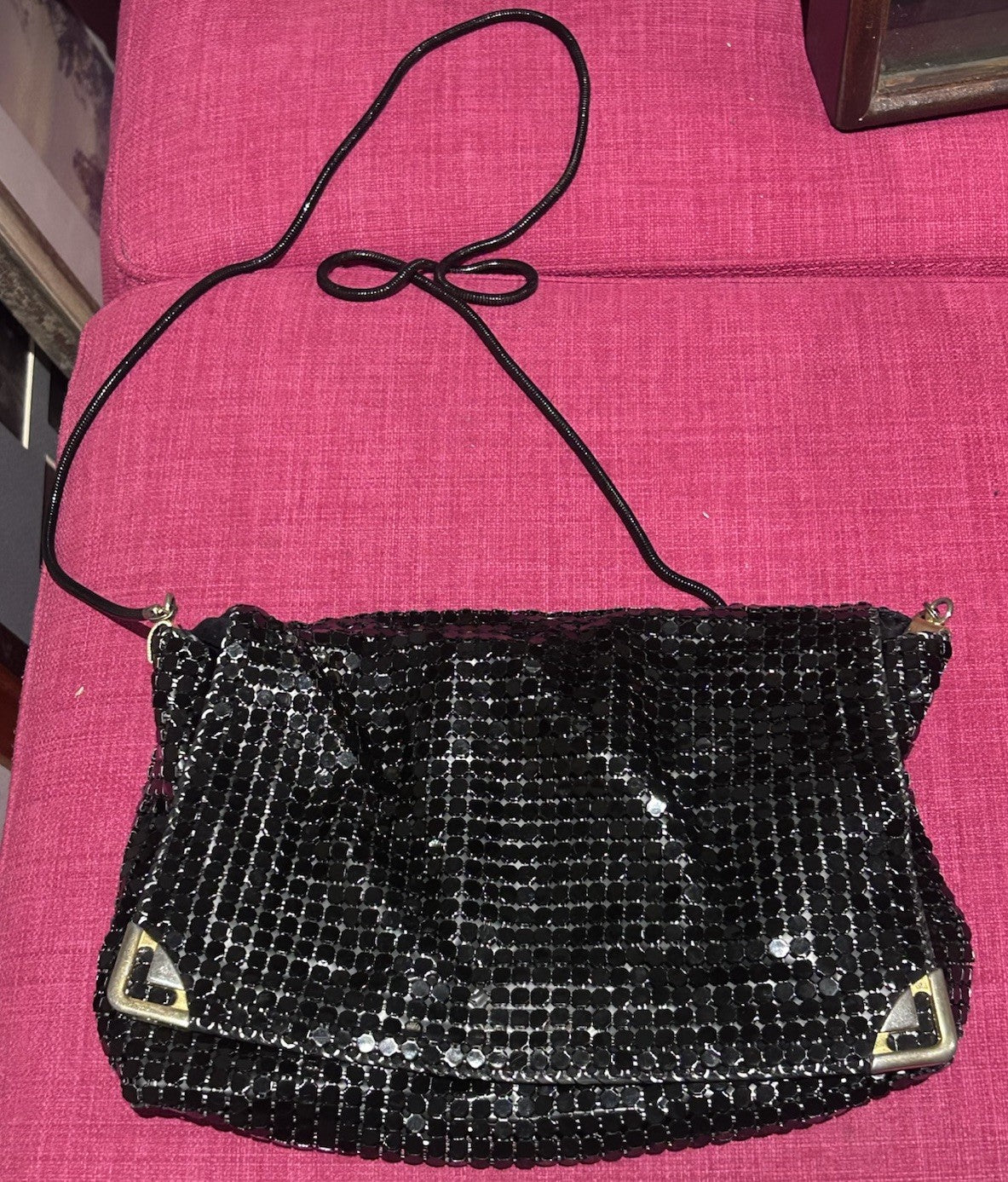 Vintage Glomesh Black Mesh Evening Bag Made in Australia Shoulder Purse