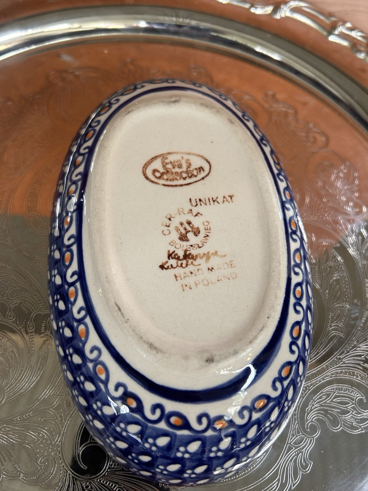 Eva’s Collection UNIKAT K. Kaleta Hand-Painted Boleslawiec Floral Bowl 18 cm