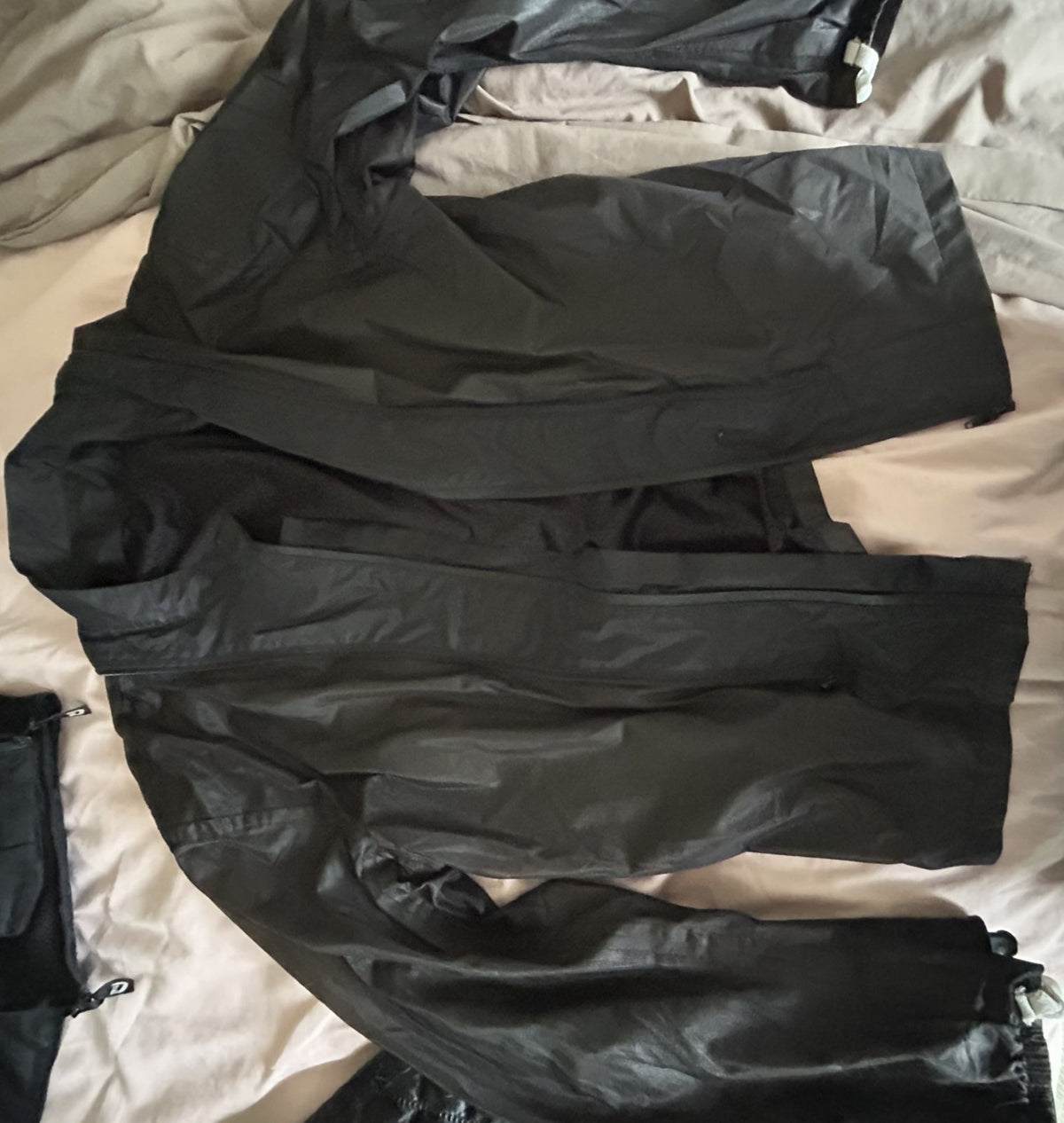 DRIRIDER Motorcycle Touring Jacket Mens 2XL Black White Leather Textile