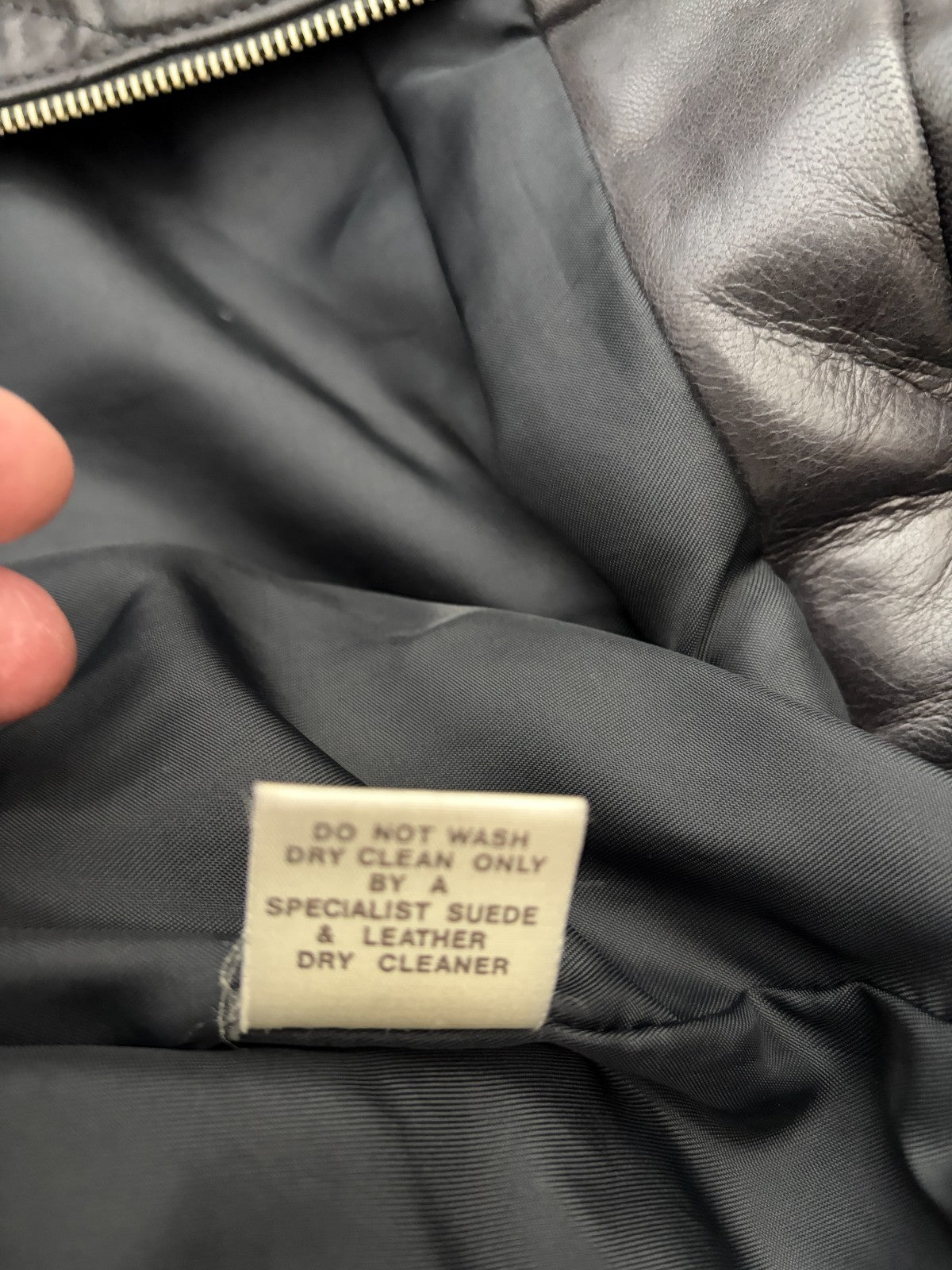Vintage Black Leather Biker Jacket Belted YKK Zip Quilted 80s 90s