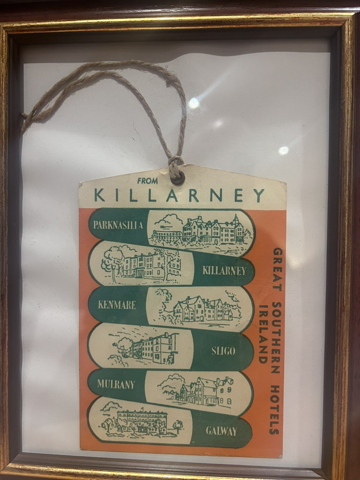 1954 Framed Grand Tour Hotel Labels  – SS Oronsay Gleeson Set