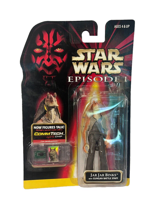 Star Wars Jar Jar Binks with Battle Staff. Episode 1. BRAND NEW. VINTAGE item