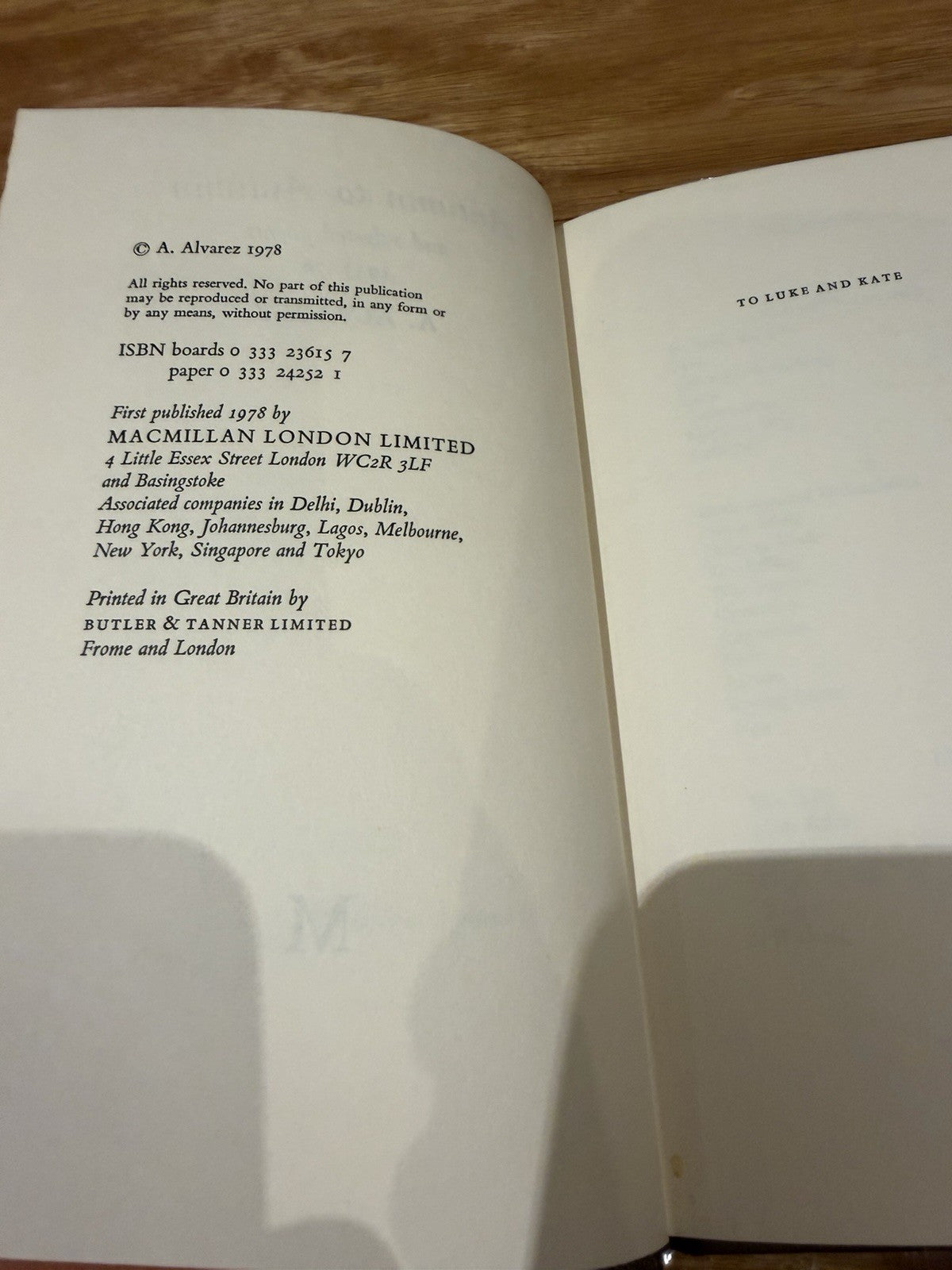 A. Alvarez Autumn to Autumn Selected Poems 1953-1976 1978 1st Ed Hardcover DJ