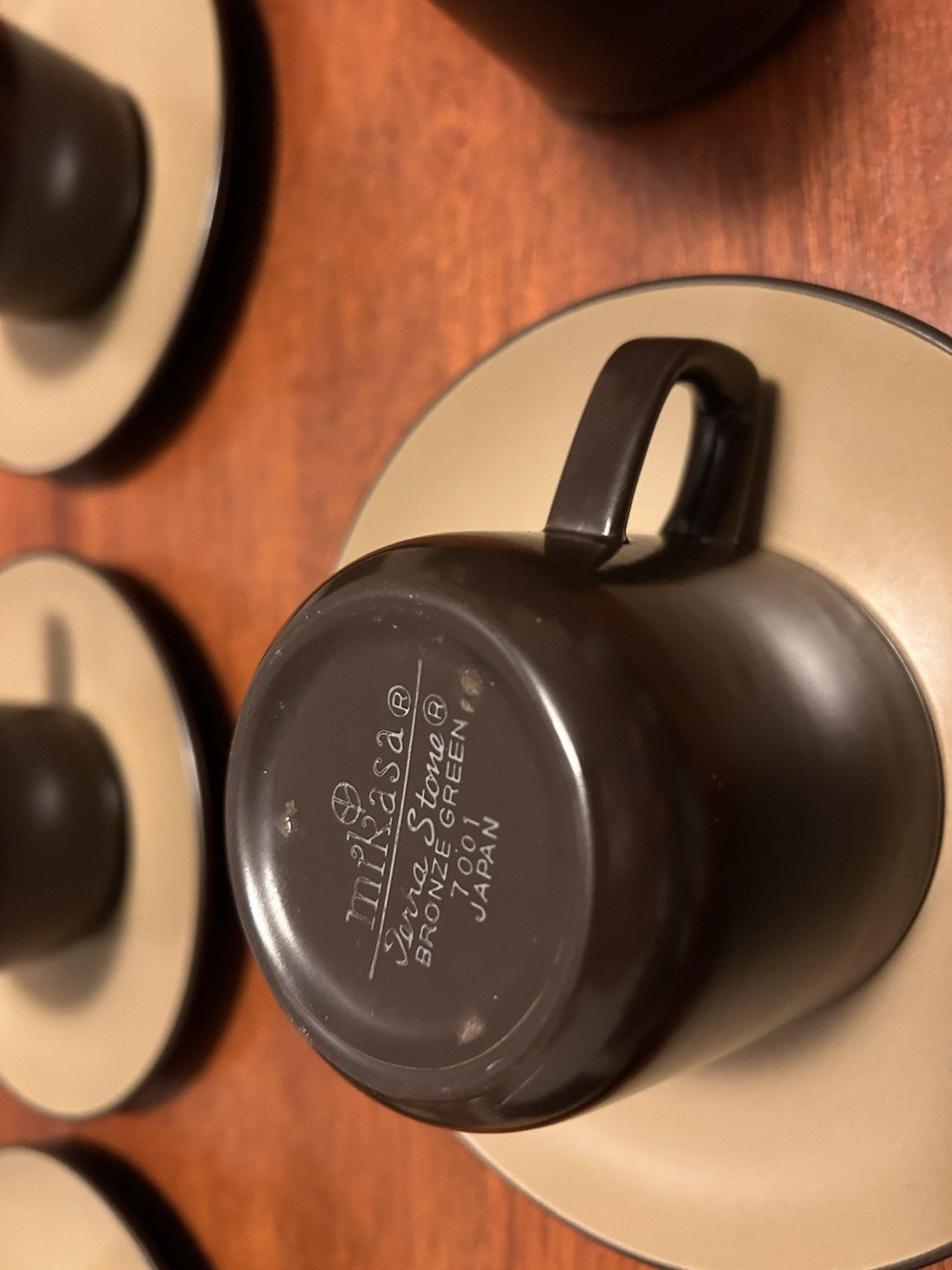 Mikasa Terra Stone Bronze Green J4001 Japan Coffee Set 5 Cups