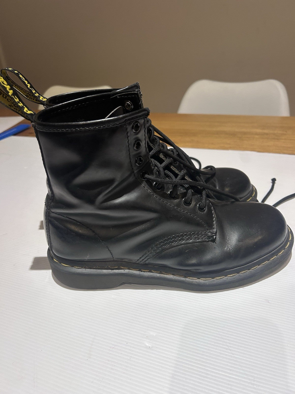 Dr Martens 1460 Black Leather Boots UK 6 EU 39 US 7 Lace-Up Made in China