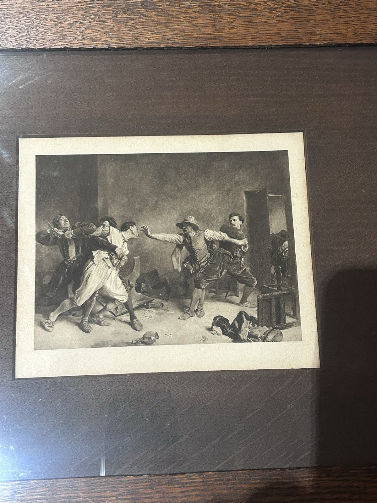 " La Rixe " 1855, D'Ernest Meissonier Reproduction Very Antique Xixth