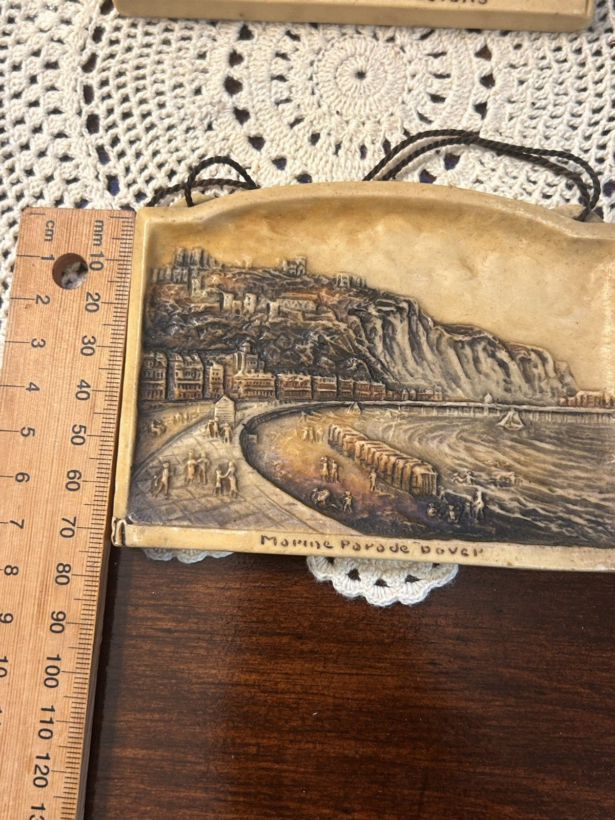 2x Vintage Ivorex Osborne Plaques Dickens’ House & Marine Parade Dover England