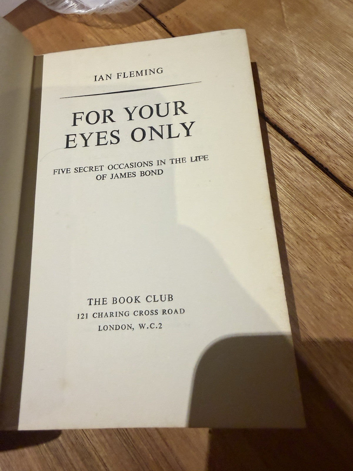 Ian Fleming For Your Eyes Only 1960 Book Club HC DJ James Bond 007 1st Thus