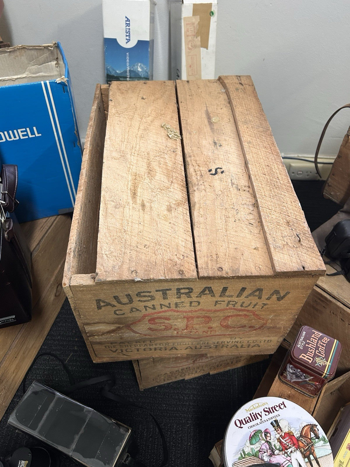 Vintage SPC Australian Canned Fruit Wooden Crate Bartlett Pears Shepparton 