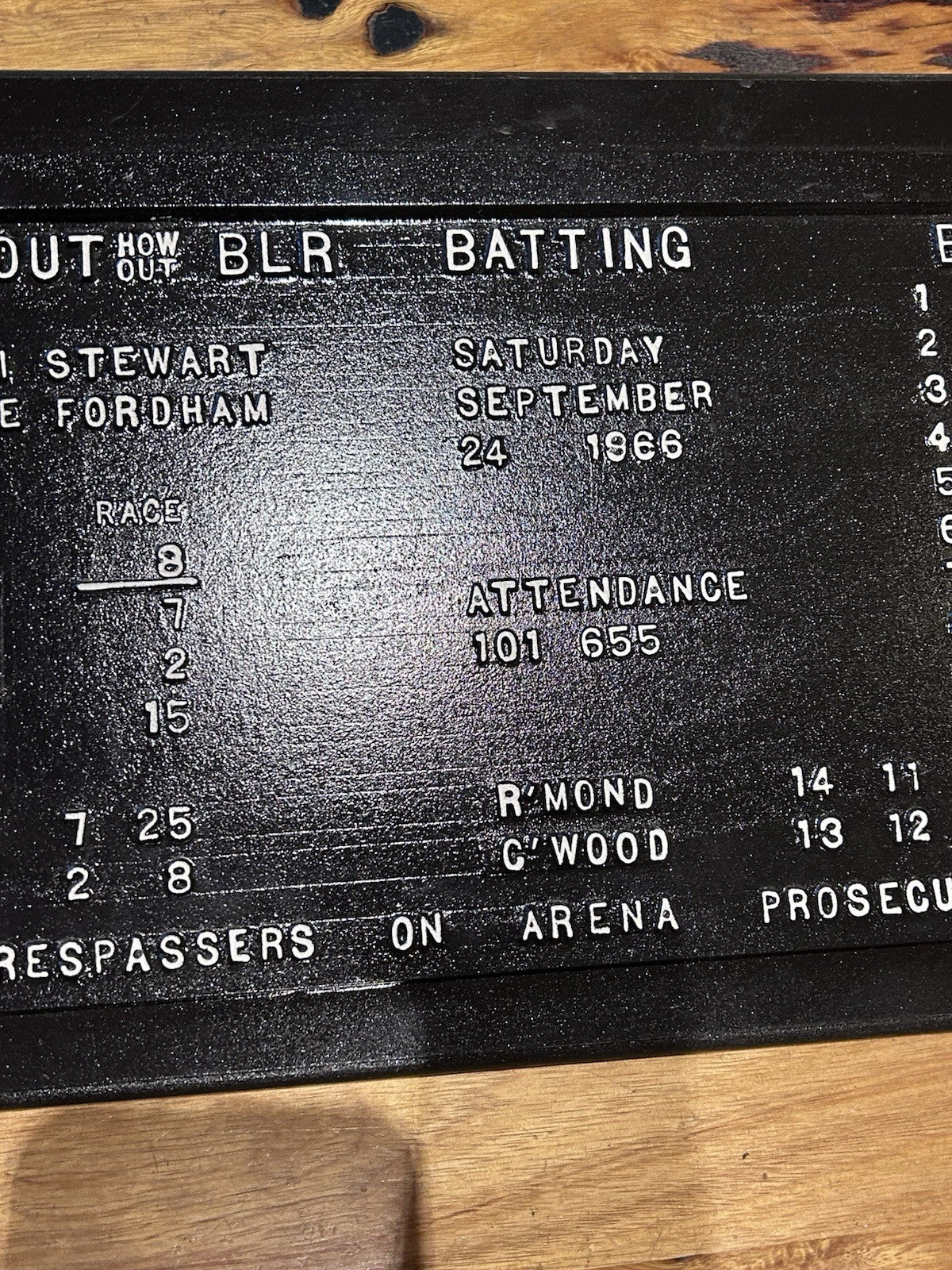 1966 VFL Grand Final Replica MCG Scoreboard Plaque St Kilda v Collingwood