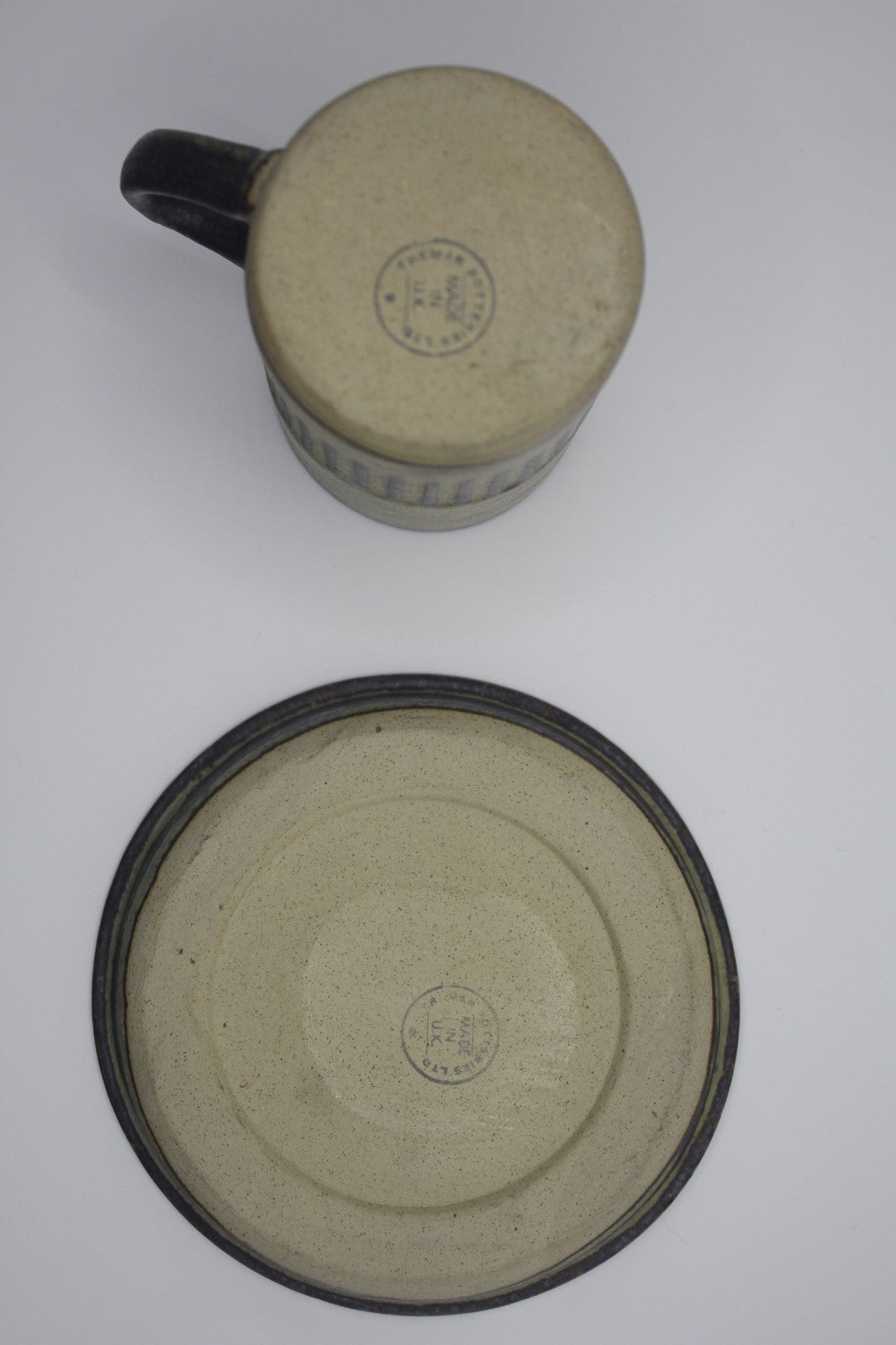 Vintage Tremar Pottery Coffee Set – 2 Mugs & Saucers + Lidded Pot – UK Studio