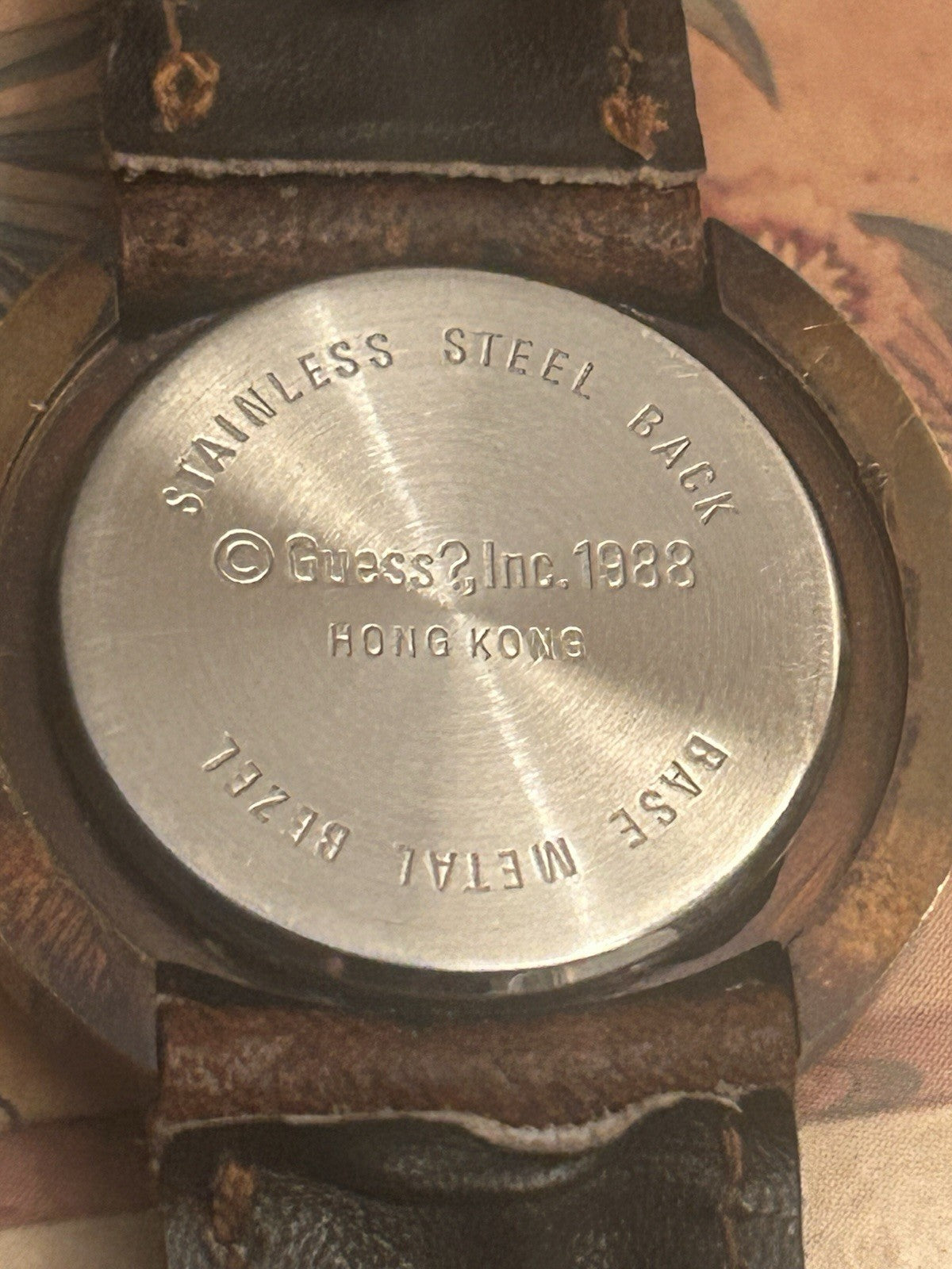 Vintage Guess 1988 Quartz Watch Western Style Leather Band New Battery