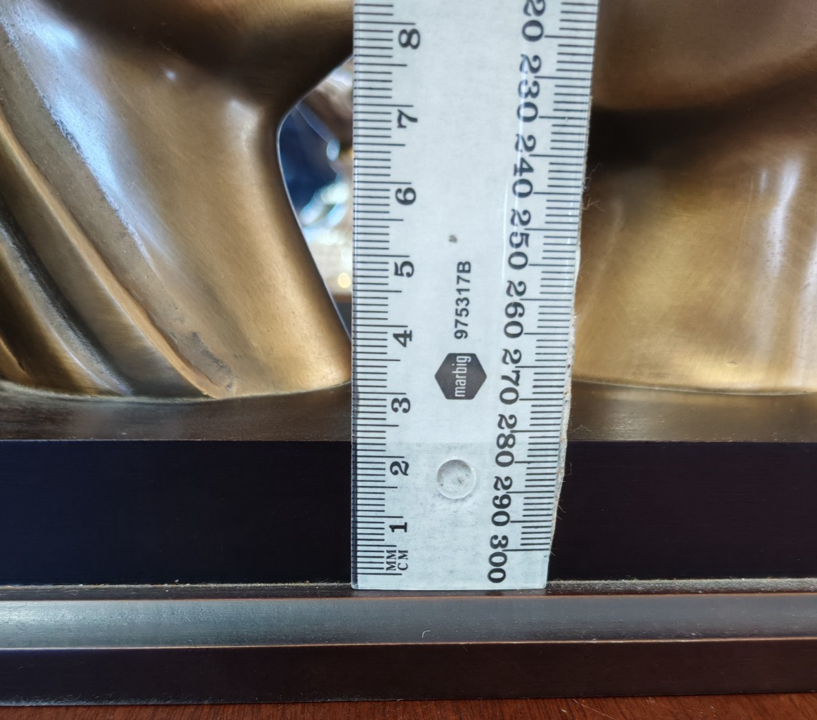 Vintage Modernist Bronze-Tone Sculpture – Two Faces / Lovers Embrace