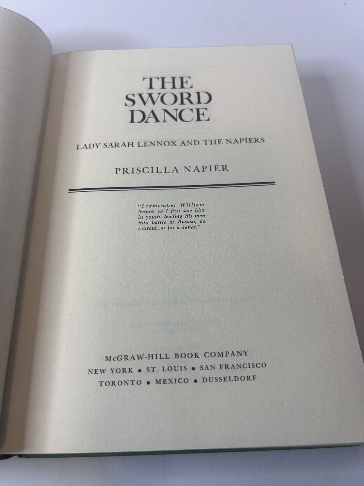 The Sword Dance by Priscilla Napier First Edition Dust Jacket Hard Cover