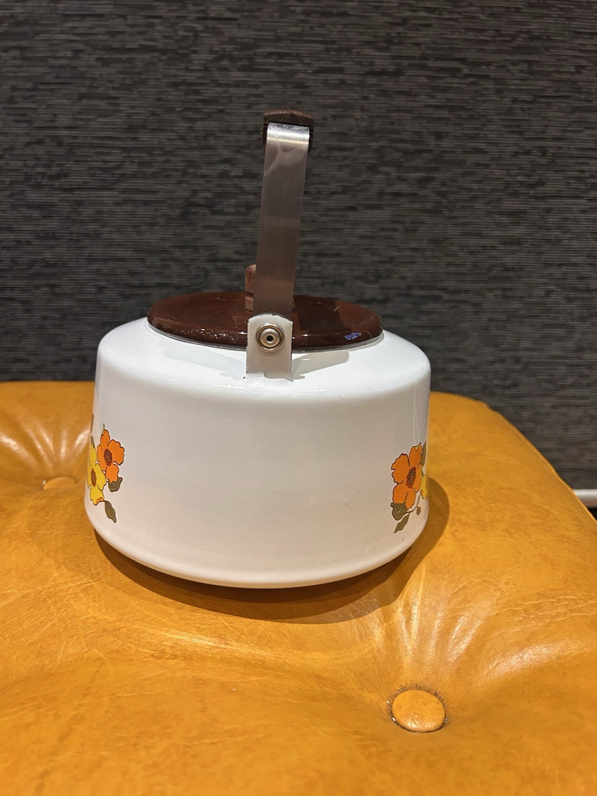 Decole Kokopele Retro Enamel Teapot 1970s Floral Japan 21cm