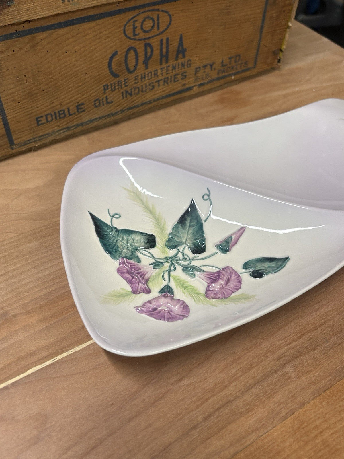 Carlton Ware Divided Dish Handpainted 1950s Australian Design 33cm Floral
