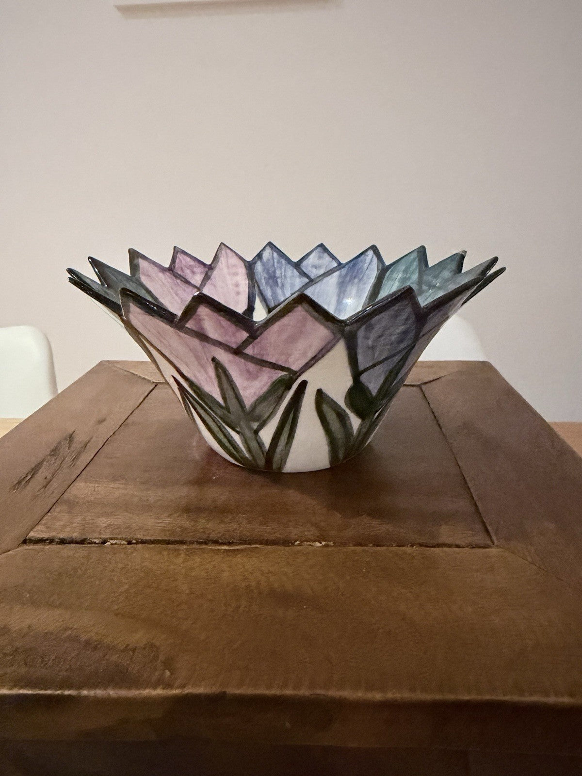 Vintage Peggy Callahan Studio Pottery Bowl Australia Floral Signed 