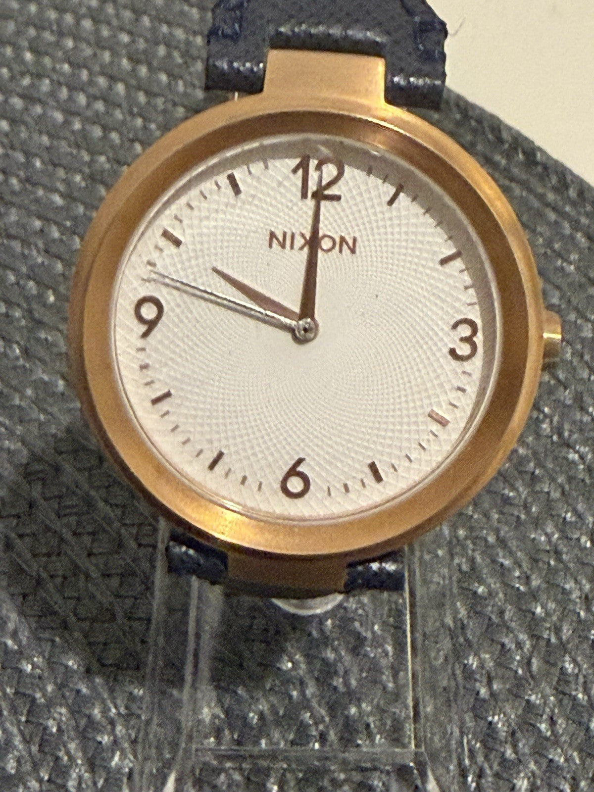 Nixon The Chameleon Gold Tone Blue Leather Quartz Watch Japan Movt 50m