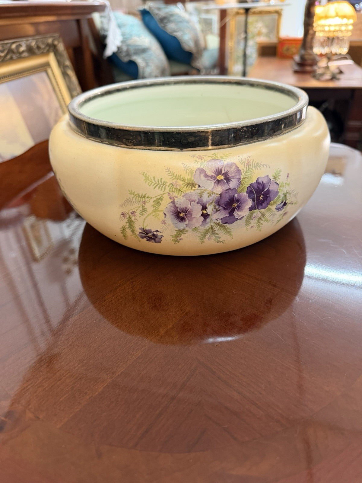 Crown Devon Jardiniere C1913-17 Pansy Planter Bowl S.F. & Co England 26cmc