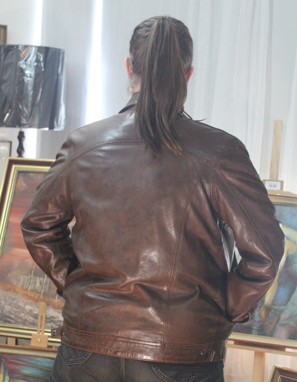 Industrie Genuine Leather Brown Jacket Size L – Australian Designed