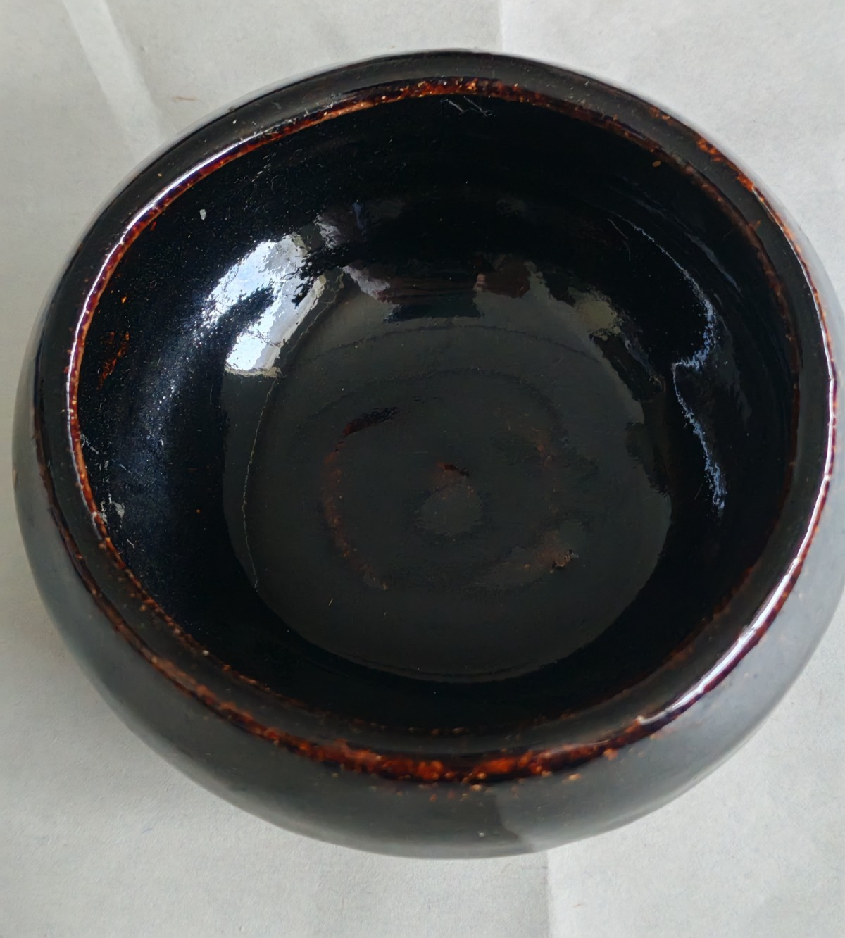 Vintage Studio Pottery Bowl. Tenmoku Glaze – Stoneware