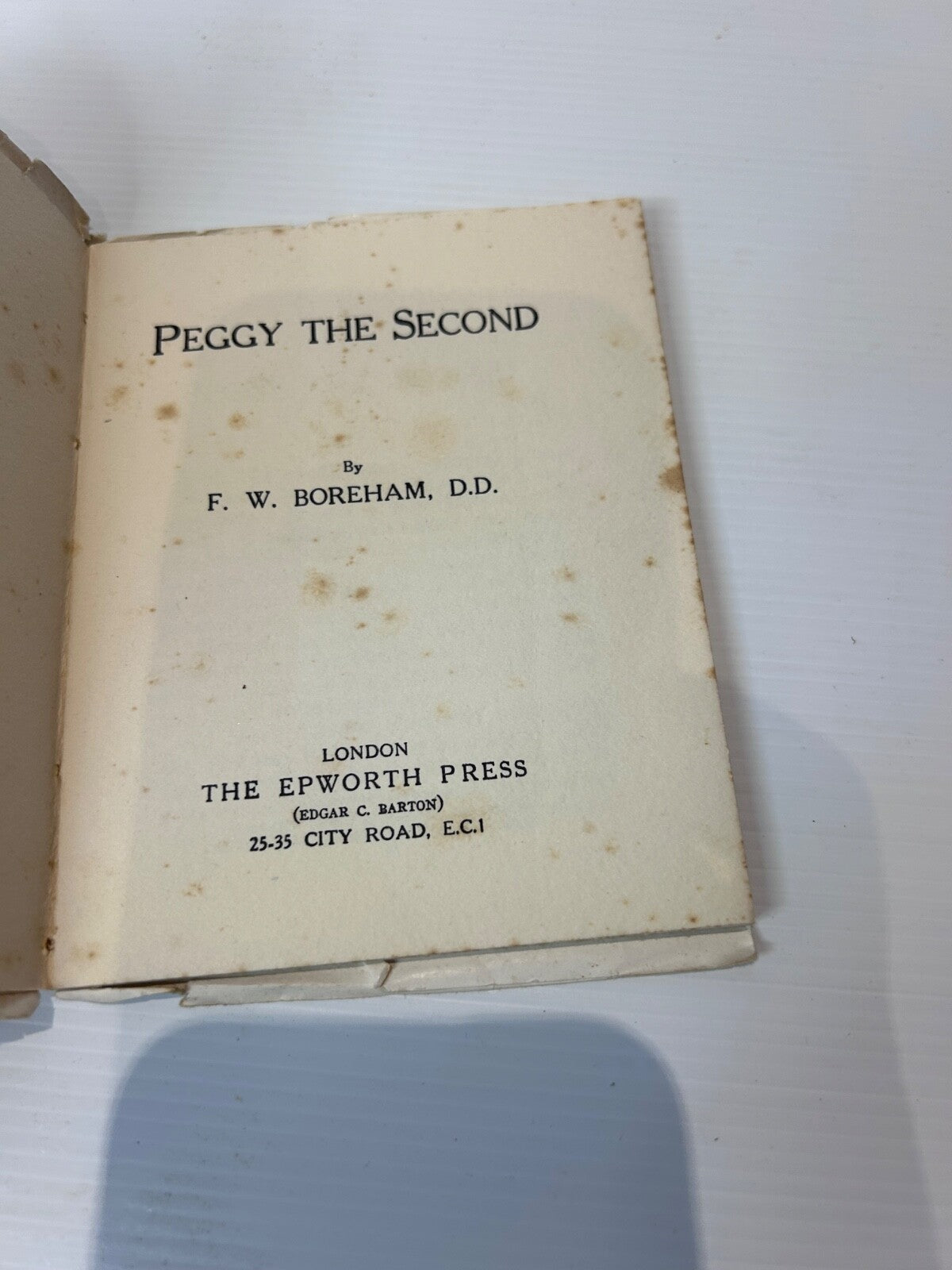 Peggy the Second F.W. Boreham 1935 1st Ed HC DJ Epworth Press Vintage