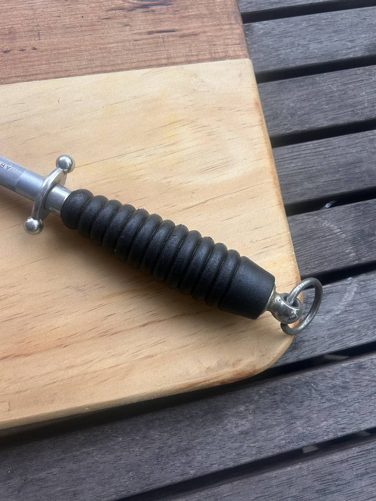 Vintage Solingen Abattoir Butcher’s Steel 16” Chrom-Vanadium Germany C1950s