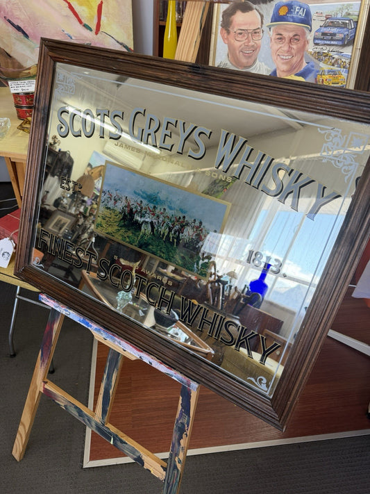 Scots Grey’s Whisky Advertising Mirror Vintage Pub Bar James McDonald 1813