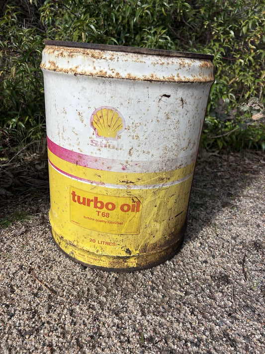 Vintage Shell Turbo Oil T68 20L Drum Tin – Petroliana Collectable Garage Decor
