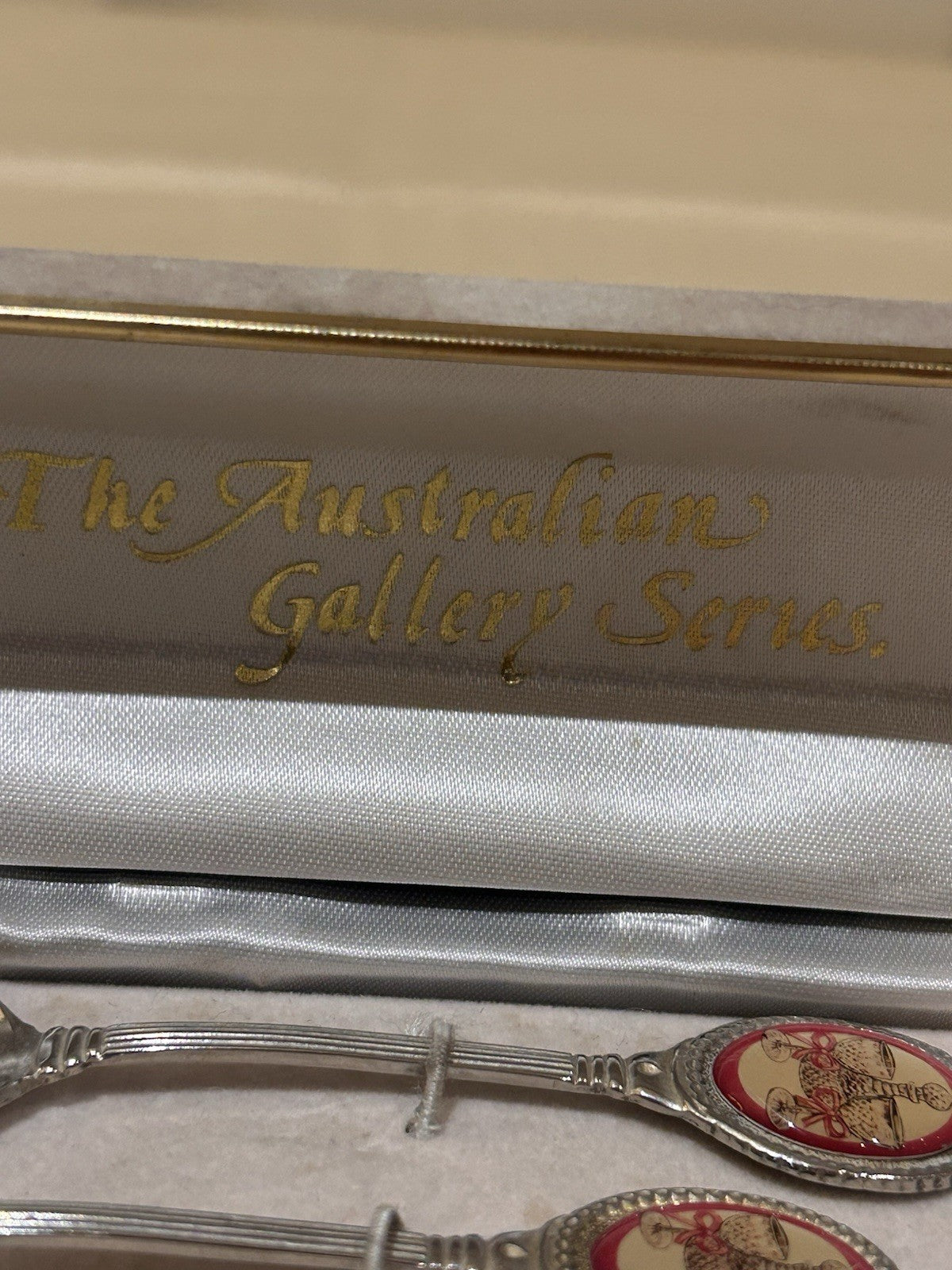 Vintage Crystal Wedding Anniversary Souvenir Spoons Pair Australian Gallery