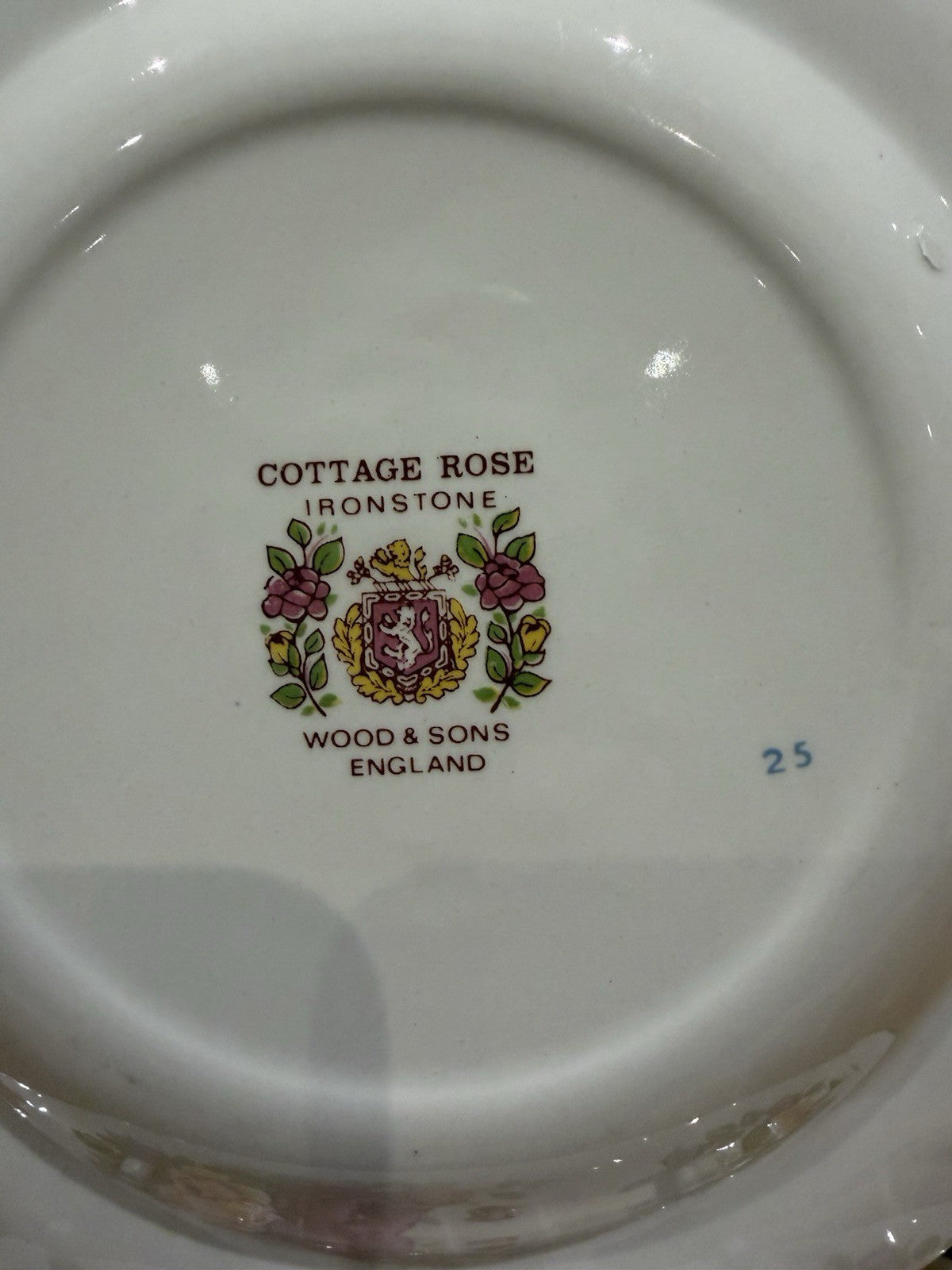 Set 6 Wood & Sons Cottage Rose Ironstone Side Plates England 16cm
