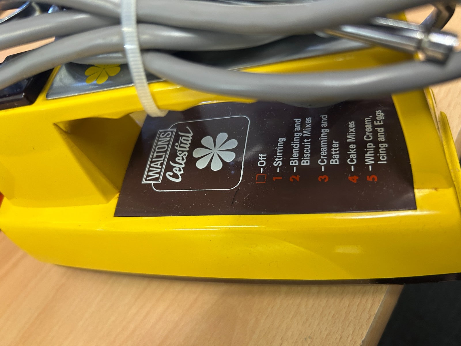 Vintage Waltons Celestial 5-Speed Mixer Yellow Boxed w Manual c1960s