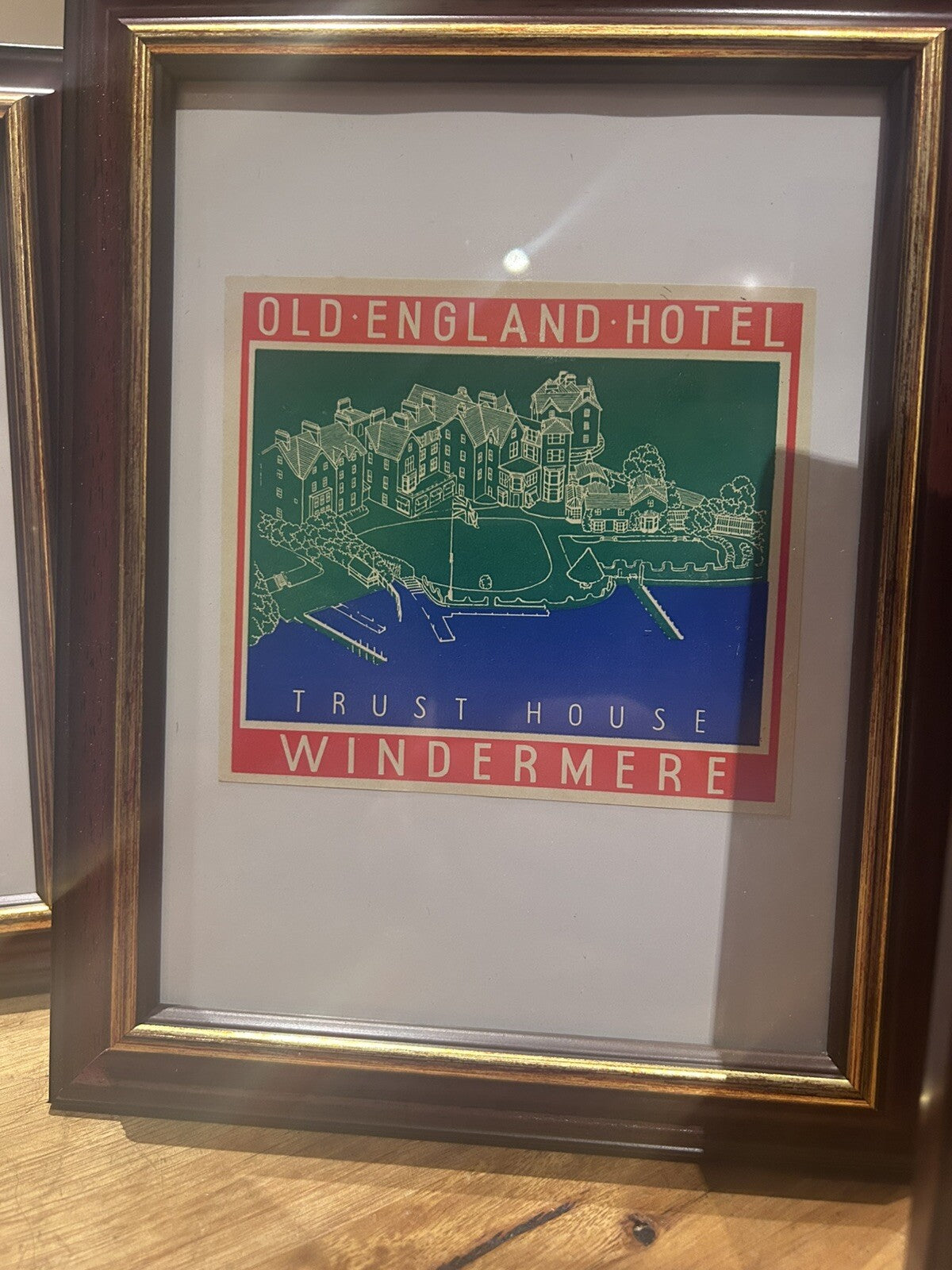 1954 Framed Grand Tour Hotel Labels  – SS Oronsay Gleeson Set