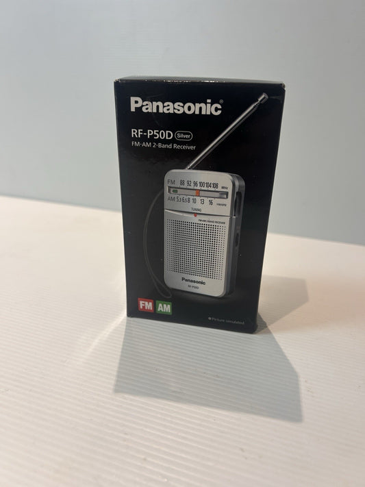 Panasonic RF-P50D FM AM 2-Band Portable Radio Silver Boxed (No Battery Cover)
