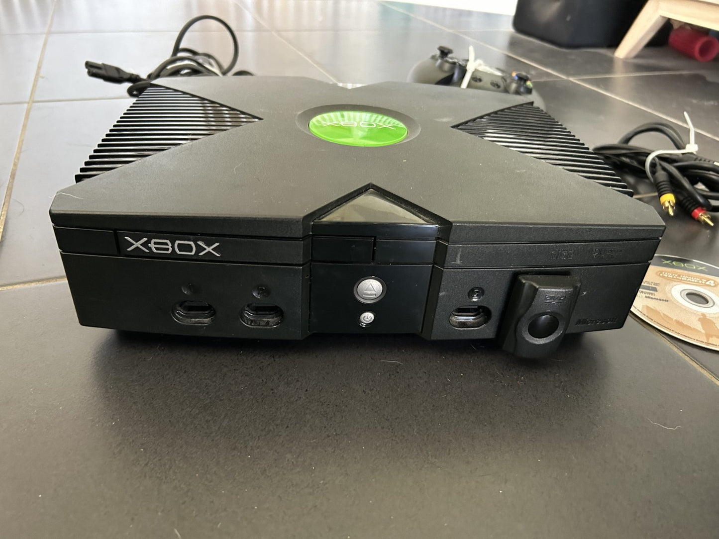 Microsoft Original Xbox Console Bundle + 3 Controllers + DVD Kit + THPS4 –Tested