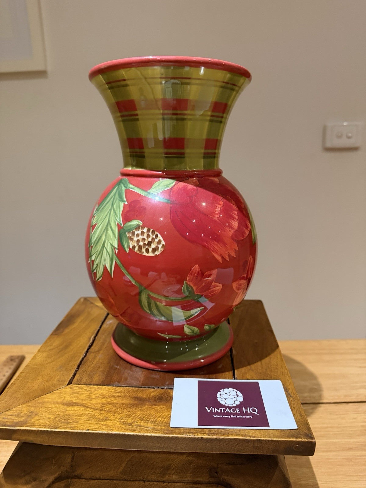 Royal Doulton Festive Home Vase 2004 Floral Red Large 27cm Display Piece