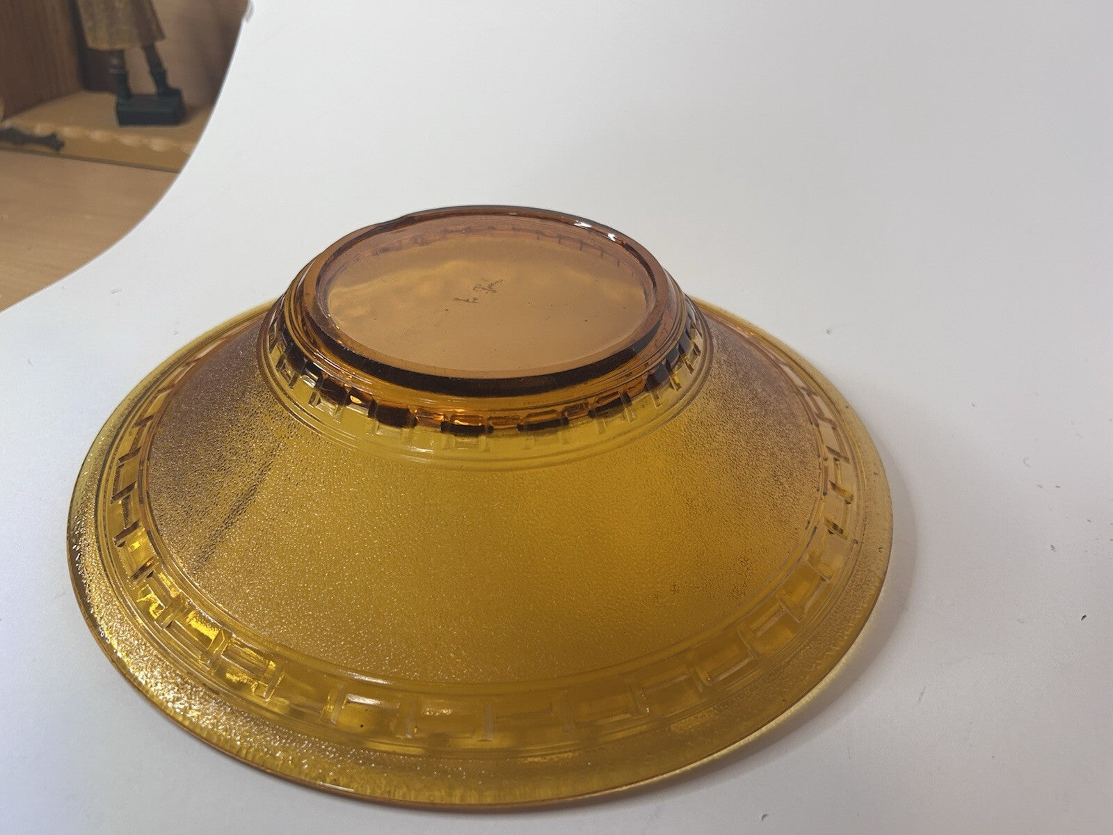 Amber glass Serving bowl Depression Glass Collectable Vintage