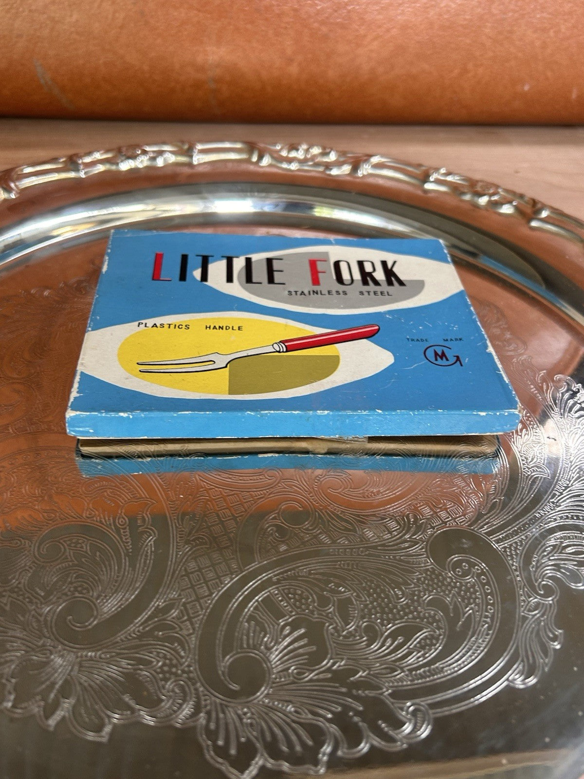Vintage 1950s Little Fork Set 12x Bakelite Style Handles Boxed Retro Japan