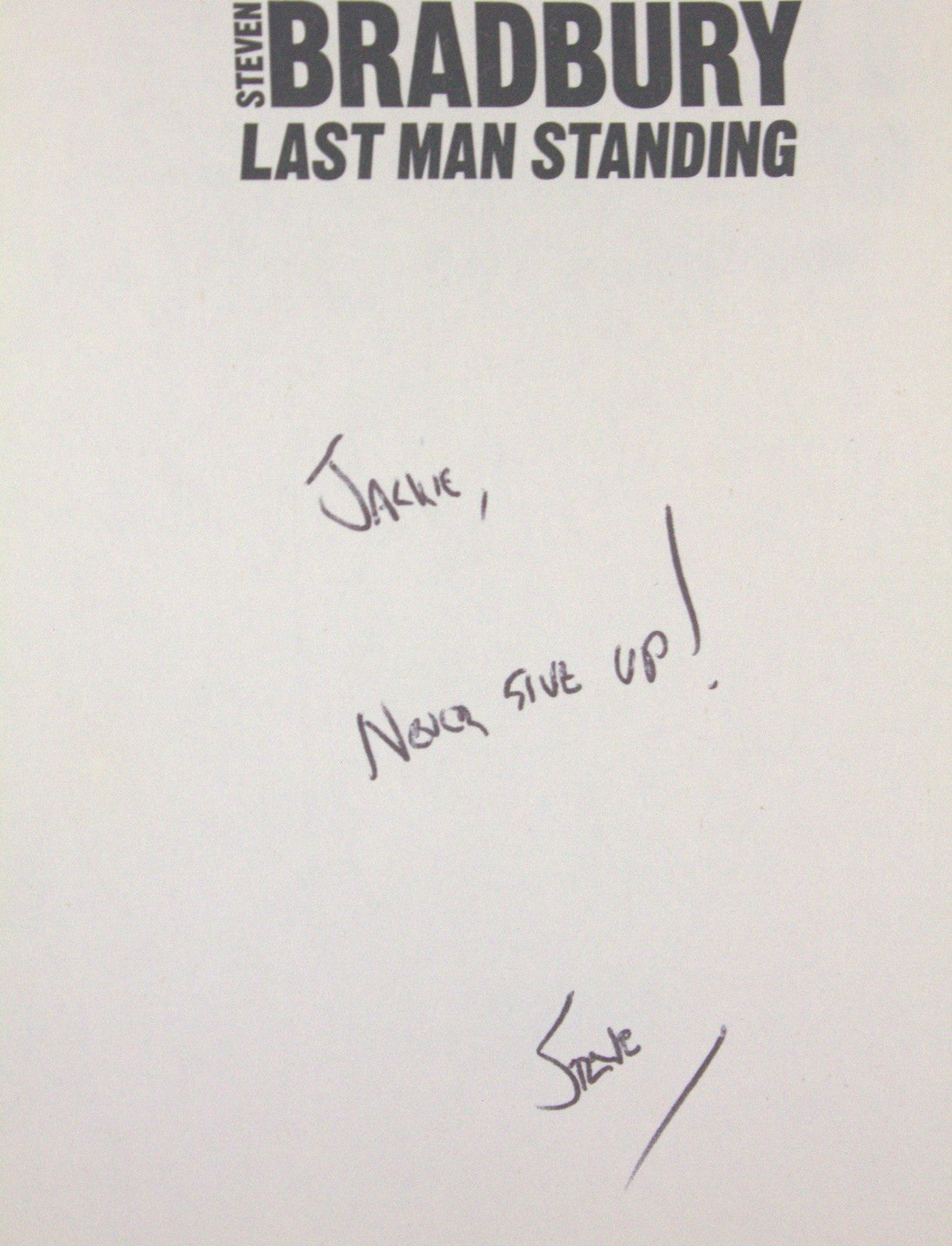 Steven Bradbury, Last Man Standing, Signed Olympic Autobiography 2011